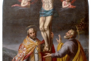 Francesco Curradi, Crocifisso e due santi inginocchiati, Firenze Museo Diocesano di S. Stefano al Ponte