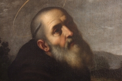 Particolare del volto di S. Giovanni Gualberto dopo il restauro